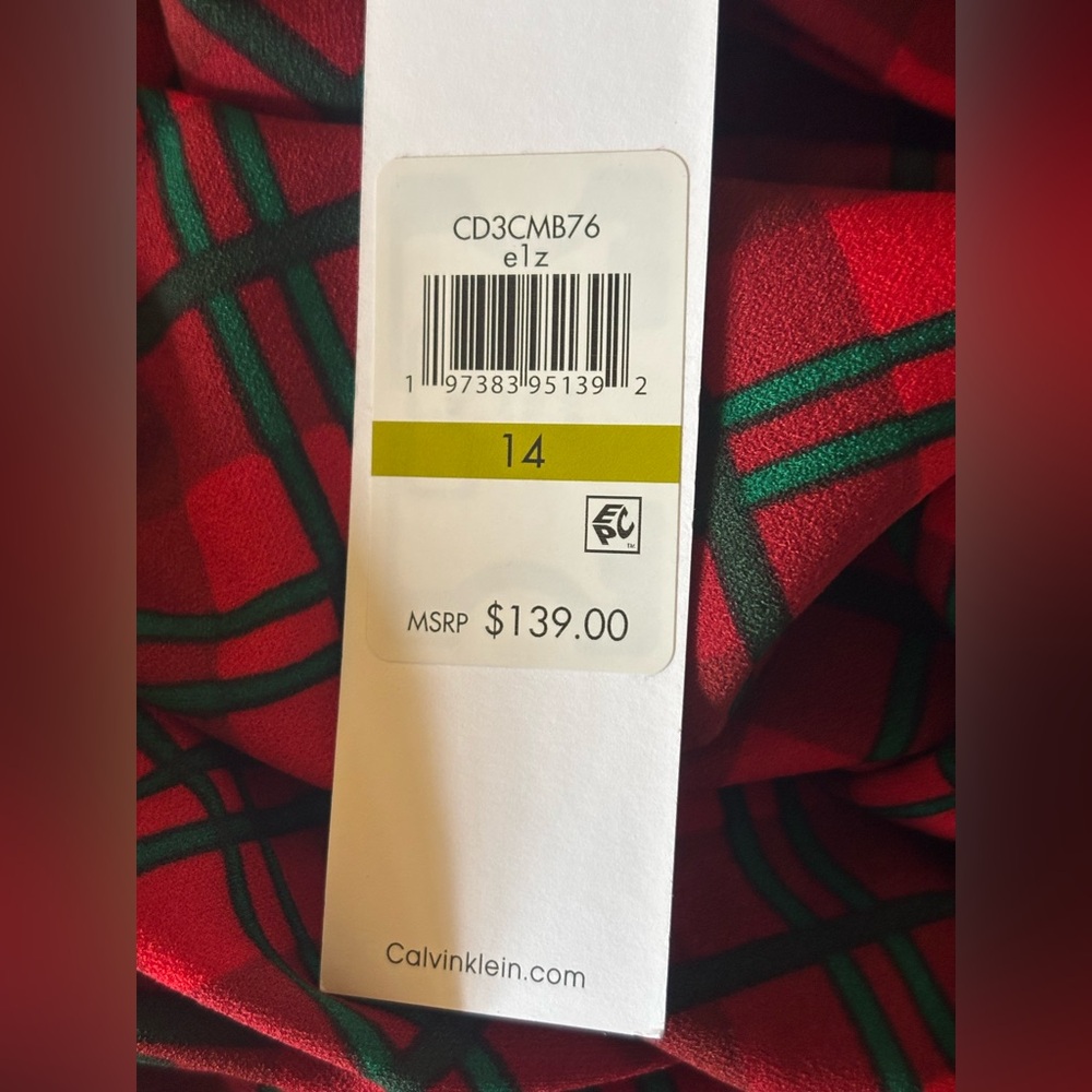 Calvin Klein Red Plaid Dress - Picture 4 of 10